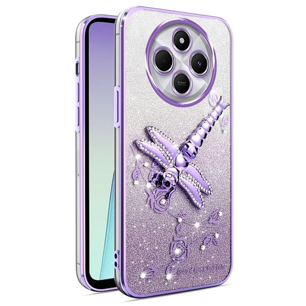 SKALO Xiaomi Redmi 14C KADEM Dragonfly Glitter Skal - Lila Lila