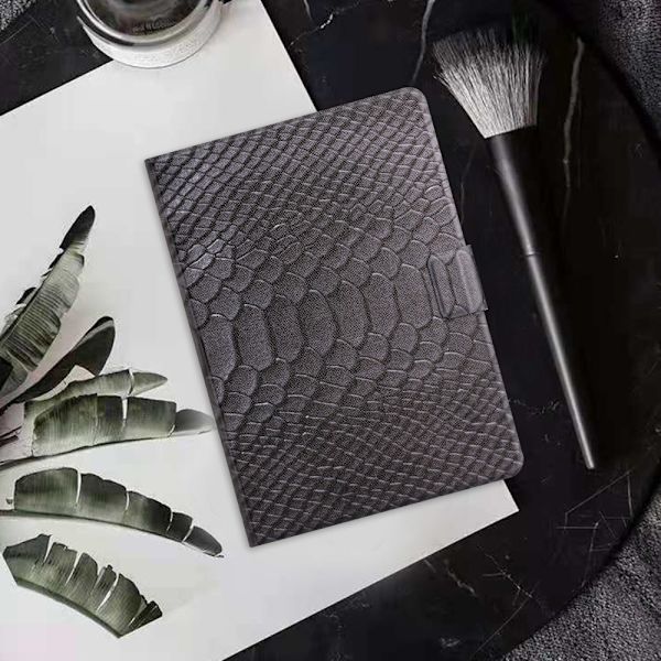 SKALO Samsung Tab A9 Croco PU-læder Flip Cover - Sort Black