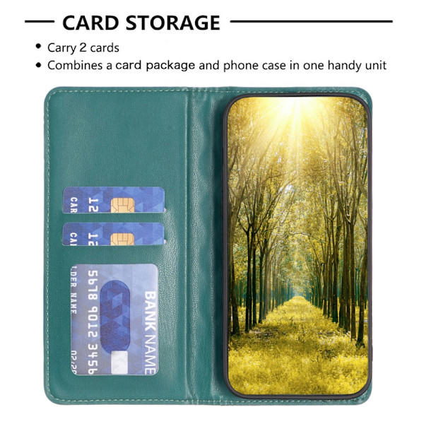 SKALO Samsung A15 4G BINFEN COLOR Big Wallet Quilted Flip Cover - Grøn Green