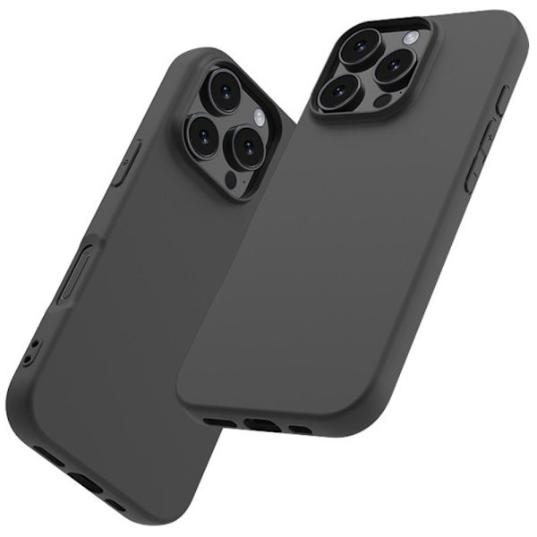 SKALO iPhone 16 Pro Max Mattamusta erittäin ohut TPU-suojakuori Black
