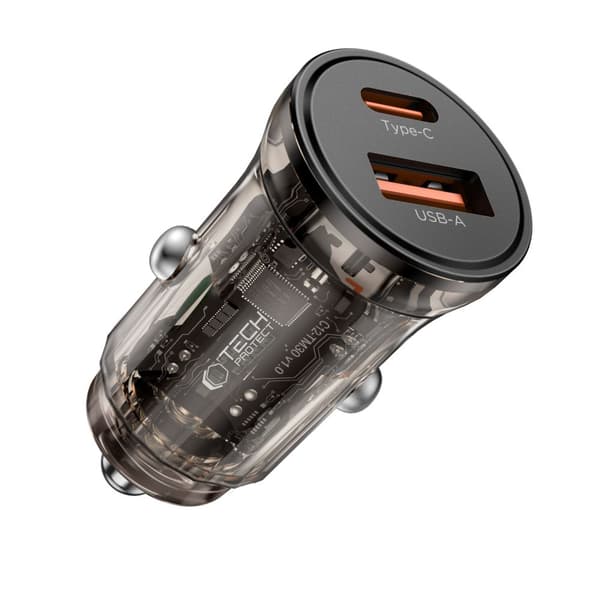 Tech-Protect CC01 billader 2-port 45W QC3.0 - Sort Black