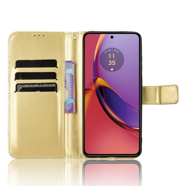 SKALO Motorola Moto G84 5G Plånboksfodral i PU-Läder - Guld Guld