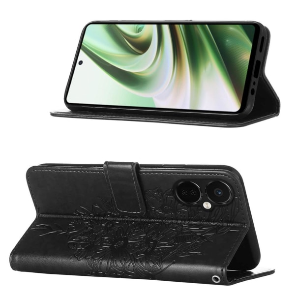 SKALO OnePlus Nord CE 3 Lite 5G Mandala Butterfly Flip Cover - S Black