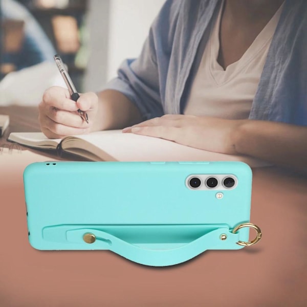 SKALO Samsung A04s 4G Håndrem TPU-cover - Turkis Turquoise