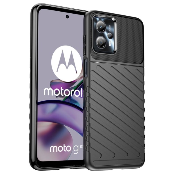 SKALO Motorola Moto G23 4G Twill TPU-cover - Sort Black