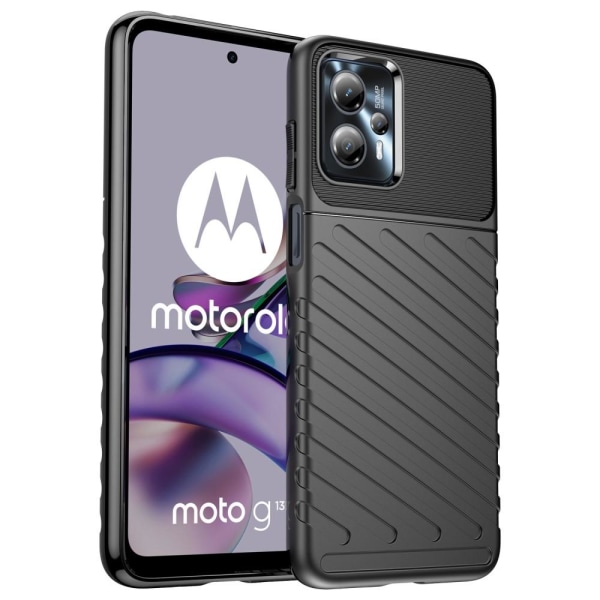 SKALO Motorola Moto G23 4G Twill TPU kuori - - Musta Black