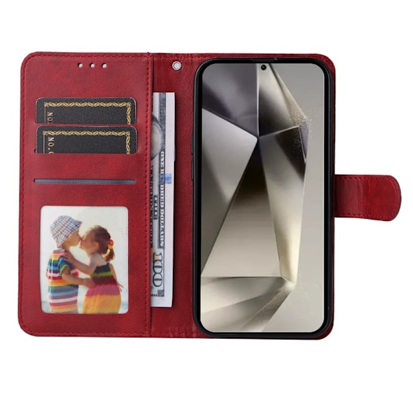 SKALO Samsung S25 Ultra PU-læder Flip Cover - Vælg farve Red