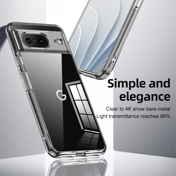 SKALO Google Pixel 8 TPU Clear Hybrid Skal - Transparent Transparent