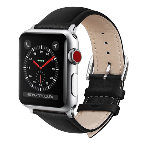 SKALO Læder Rem Apple Watch 38/40/41mm - Vælg farve Black