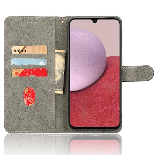 SKALO Samsung A14 4G/5G Flip Cover m. pung i PU-læder - Lilla Purple