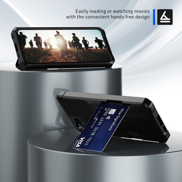 SKALO Samsung A55 5G Stöttåligt Skal med Plånbok - Svart Svart
