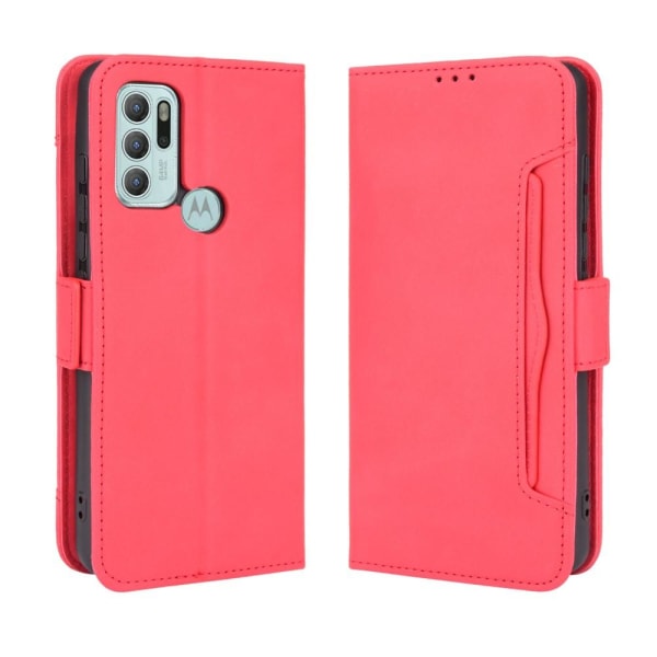 SKALO Moto G60S 6-FACK Plånboksfodral - Röd Red