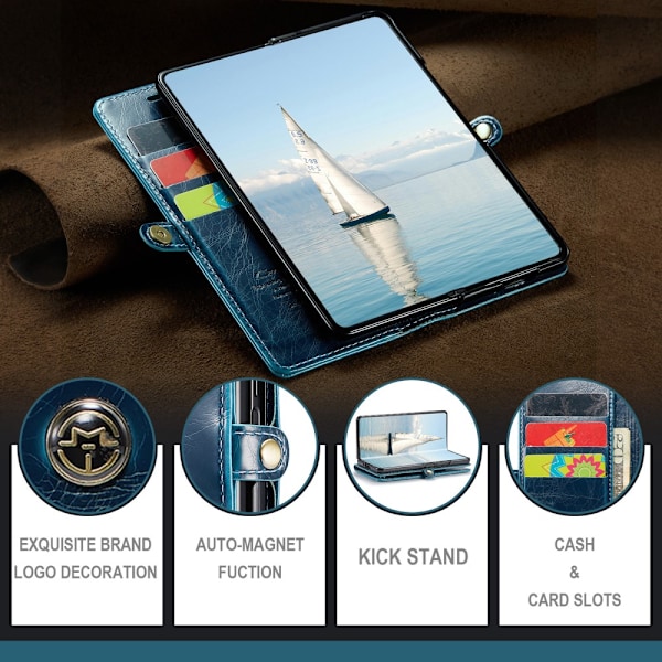 CaseMe Samsung Z Fold6 Lompakkokotelo - Sininen Blue