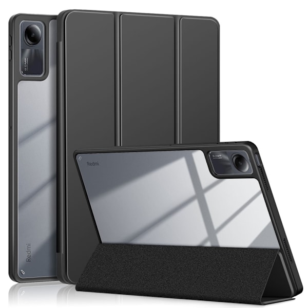 SKALO Xiaomi Redmi Pad SE Trifold Etui med gennemsigtig bagside - Sort Black