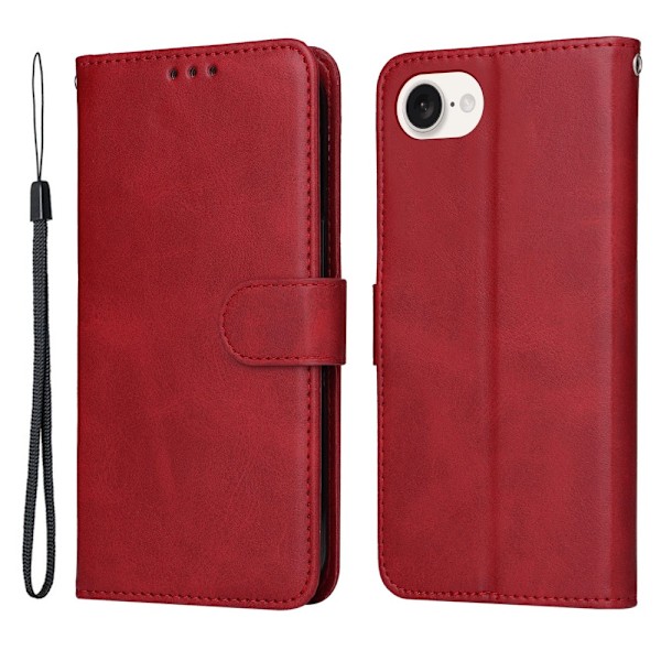 SKALO iPhone 16e PU-læder Flip Cover - Vælg farve Red