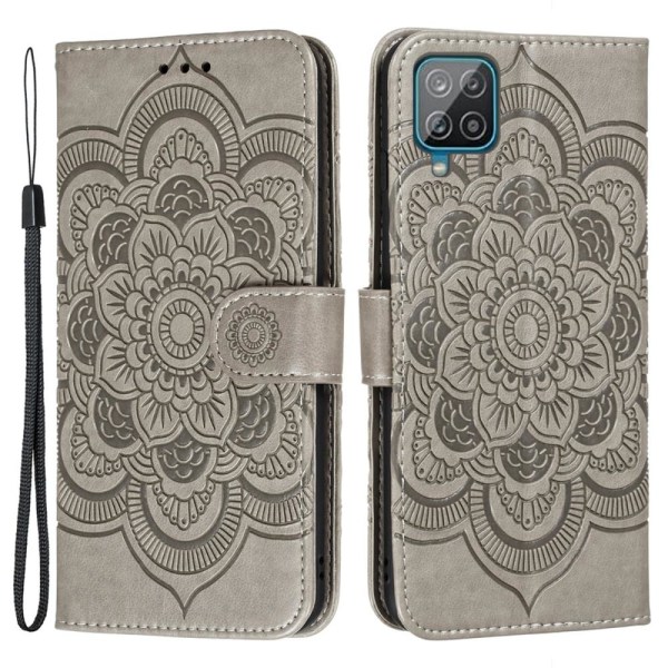 SKALO Samsung A22 4G Mandala Plånboksfodral - Grå grå