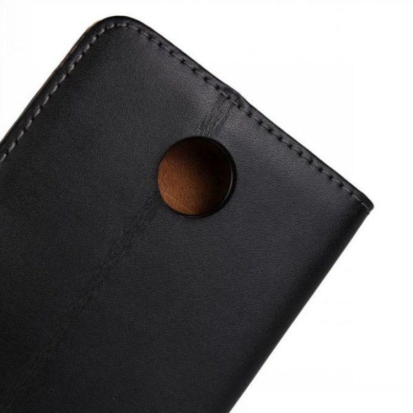 Plånboksfodral Äkta Skinn Google Nexus 6 - fler färger Vit
