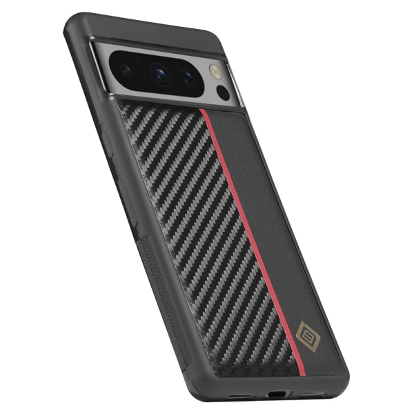 SKALO Google Pixel 8 Pro LC.IMEEKE Carbon Fiber PU-Läder Skal - Svart Svart