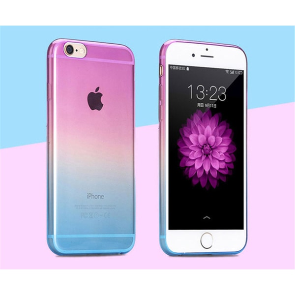 Gradient färgade Silikon TPU-Skal till iPhone 7/8 - Olika färger MultiColor Grön/Gul