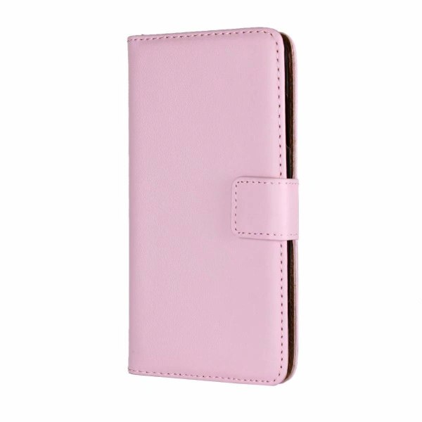 SKALO Samsung A12 Lompakkokotelo Aitoa nahkaa - Valitse väri Light pink