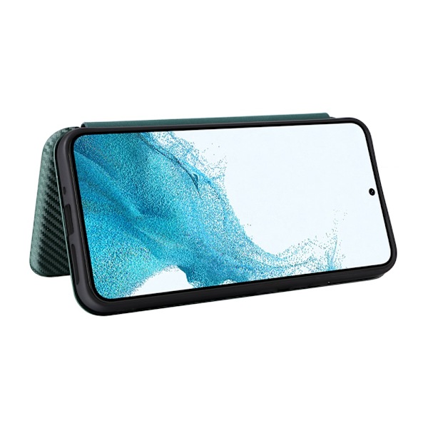 SKALO Samsung A54 5G Carbon Fiber Lompakkokotelo - Vihreä Green