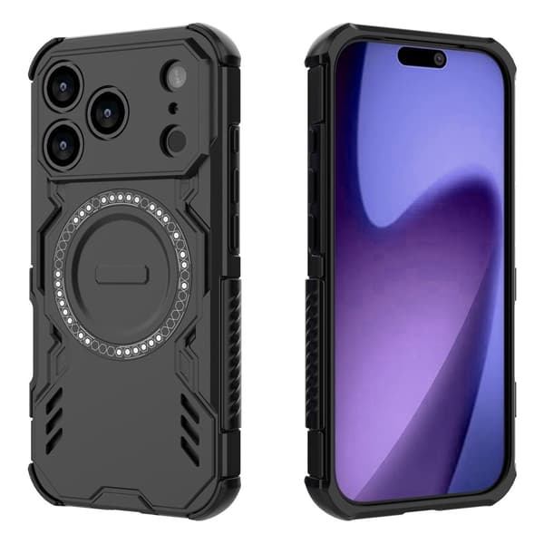 SKALO Armor Ventilated Heat Dissipation Cover til iPhone 17 Pro - Sort Black
