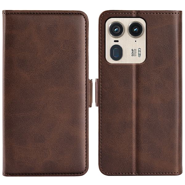 SKALO Motorola Edge 50 Ultra Premium Cut Lompakkokotelo - Ruskea Brown