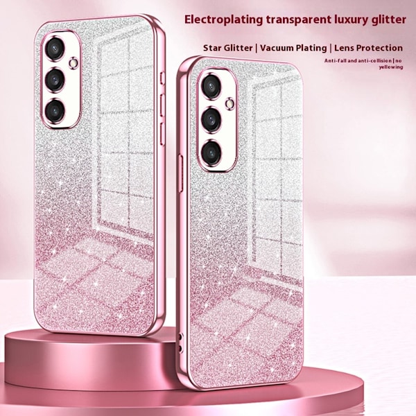 SKALO Samsung S25 Electroplating Glitter Skal - Rosa Rosa