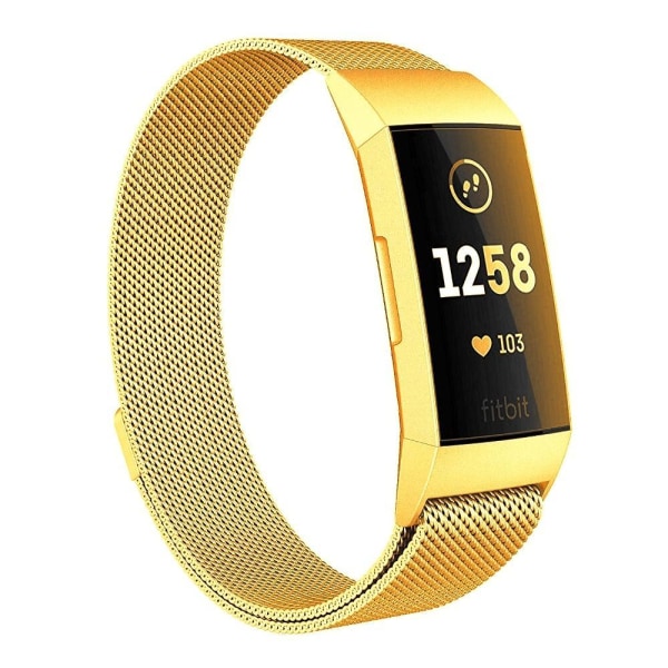 SKALO Milanese Loop til Fitbit Charge 3/4 - Vælg farve Gold