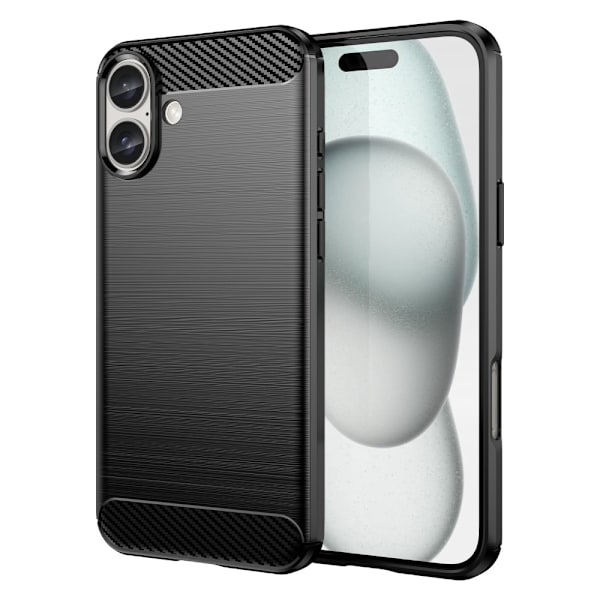 SKALO iPhone 16 Plus Armor Carbon Stødsikker TPU-cover - Vælg farve Black