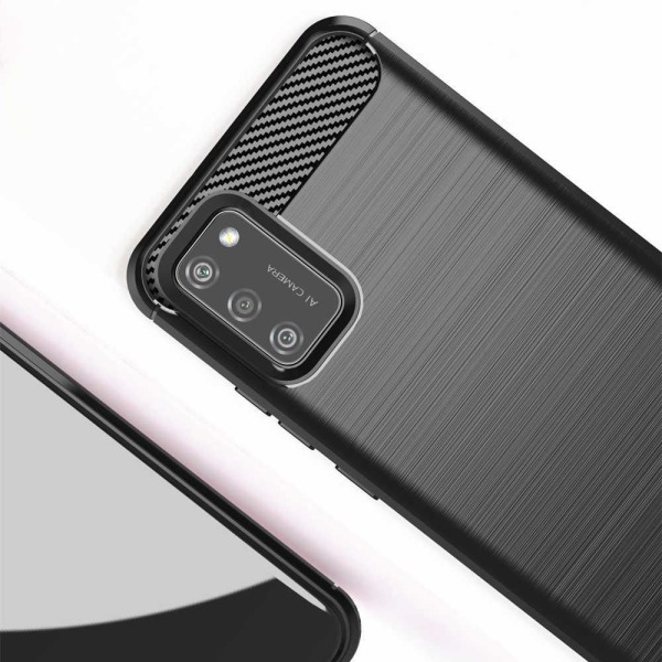 Iskunkestävä Armor Carbon TPU-kotelo Samsung A02s - enemmän värejä Black