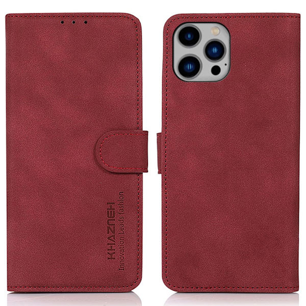 SKALO iPhone 16 Pro Max KHAZNEH Pungetui i PU-læder - Rød Red
