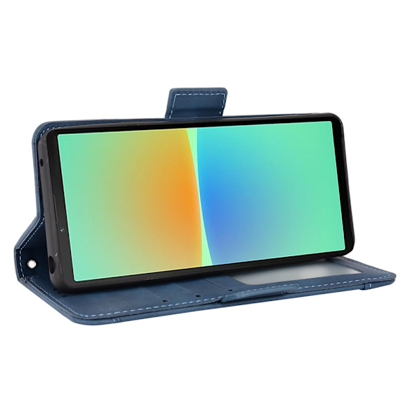 SKALO Sony Xperia 10 V 6-lokeroa Lompakkokotelo - Sininen Blue