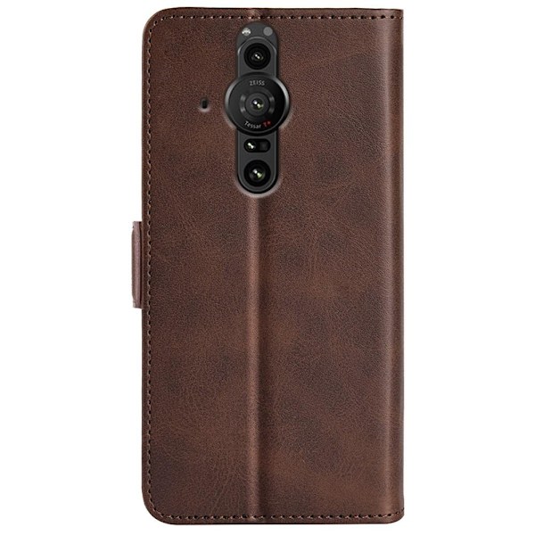 SKALO Sony Xperia PRO-I Premium Wallet Lompakkokotelo - Ruskea Brown