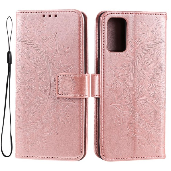 SKALO Samsung A33 5G Mandala lompakkokotelo - Ruusukulta Pink gold