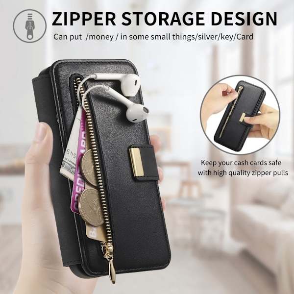 SKALO Samsung A26 5G 2-in-1 Magnet PU-Læder Ring Flip Cover - Sort Black