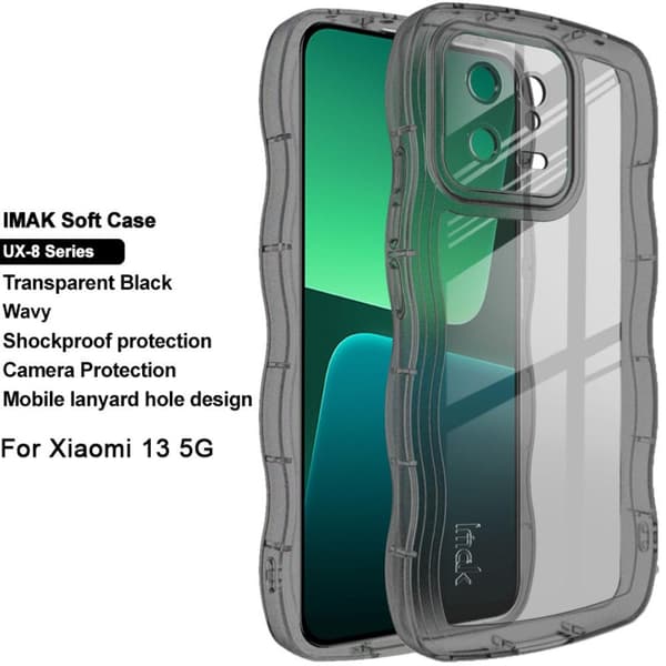 IMAK Xiaomi 13 5G Ekstra stærk Wave TPU-cover - Sort Black