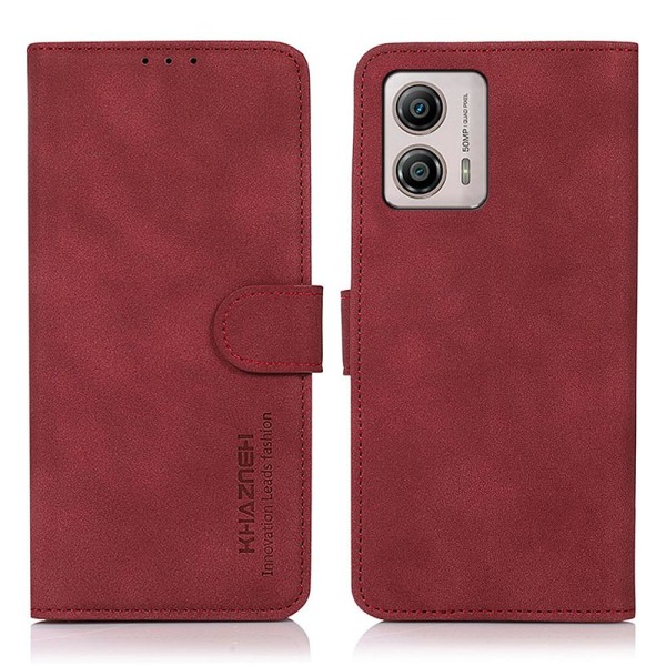 SKALO Motorola Moto G53 5G KHAZNEH Pungetui i PU-læder - Rød Red