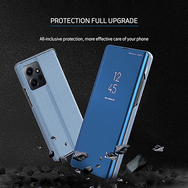 SKALO Xiaomi Redmi Note 12 4G Clear View Mirror Lompakko - Ruusukulta Pink gold