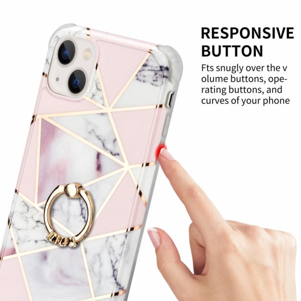 SKALO iPhone 13 Mini Marmor TPU Skal Med Ring - Motiv 4 multifärg
