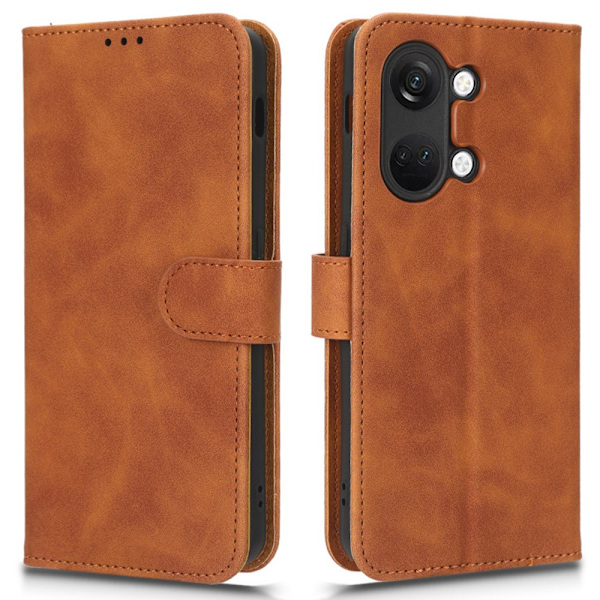 SKALO OnePlus Nord 3 5G / Ace 2V Matt PU-læderpungetui - Brun Brown