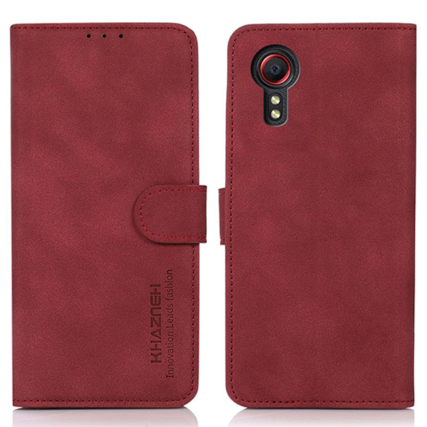 SKALO Samsung Xcover 7 KHAZNEH Lompakkokotelo PU-nahasta - Punainen Red