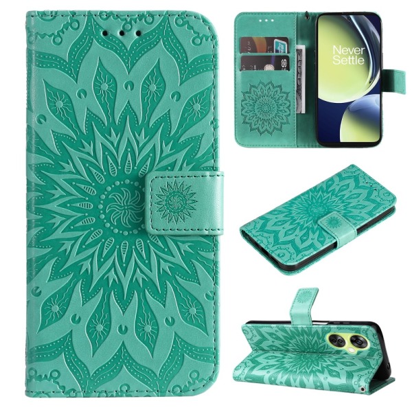 SKALO OnePlus Nord CE 3 Lite 5G Mandala Flip Cover - Grøn Green