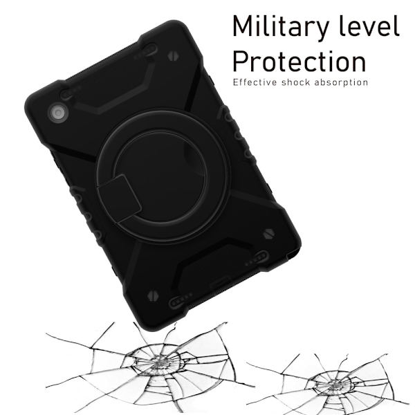SKALO Samsung Tab A8 10.5 (2021/2022) Extra Shock Resistant Armor Rengas kuori olkahihnalla - Musta Black