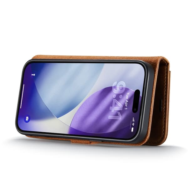 DG MING iPhone 17 Pro Max 2-i-1 Magnet Plånboksfodral - Brun Brun