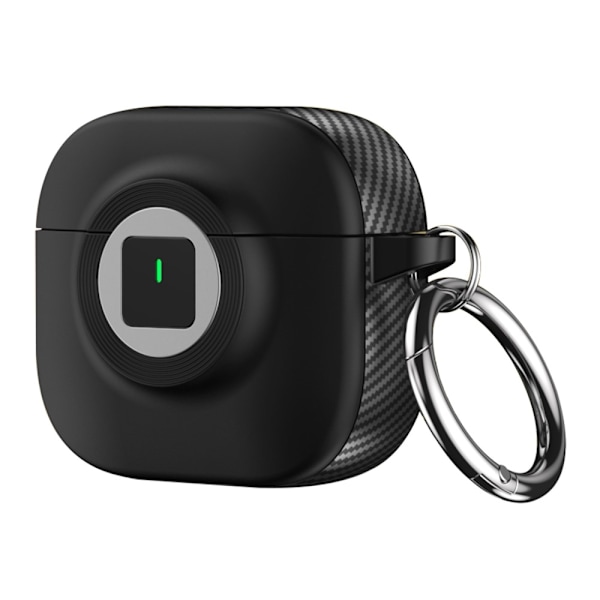 SKALO AirPods 4 Kameradesign i Kulfiber Cover - Sort Black