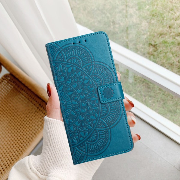 SKALO Xiaomi Redmi Note 13 Pro 5G Mandala Plånboksfodral - Blå Blå
