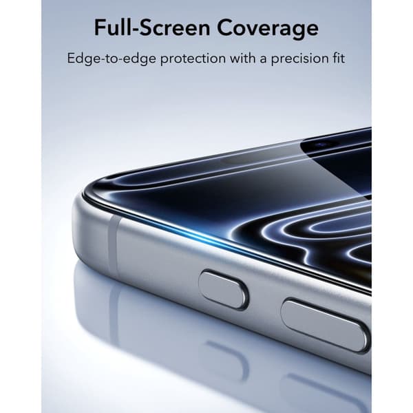 2-PACK ESR UltraFit Classic Tempered Glass Skærmbeskyttelse til iPhone 17 Pro - Sort Black