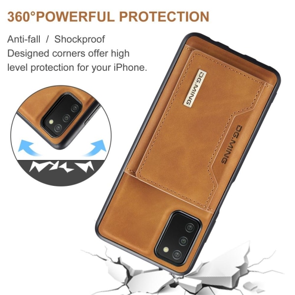 DG Ming -suojus irrotettavalla lompakolla Samsung A03s / A02s - vaaleanruskea Light brown