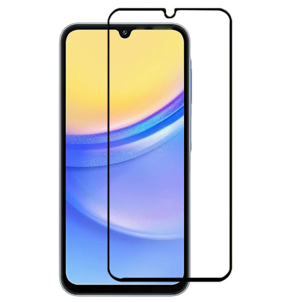 SKALO Samsung A15 4G FULL-FIT Hærdet Glas Skærmbeskyttelse - Sort Black